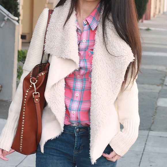 Cream Faux Suede Sweater (NWOT) - Picture 3 of 7